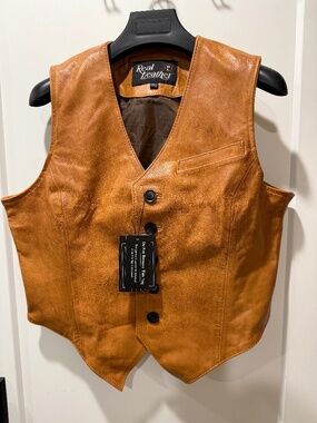 Real Leather brand gold vest in size XL